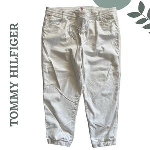 🛍️3/$40 TOMMY HILFIGER White Jogger-Style Pants – Elastic Drawstring Plus XXL